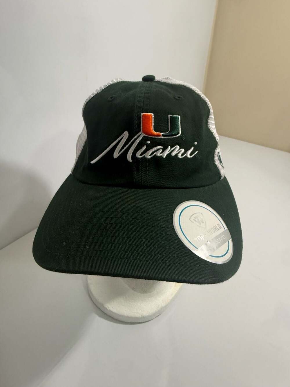 Top of the World Miami Hurricanes Trucker Hat Green White Snapback